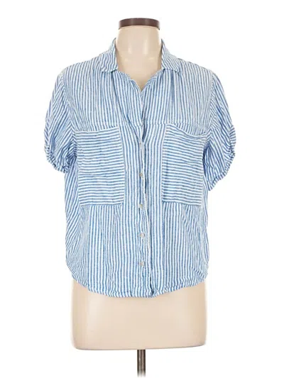 Pre-owned Universal Thread Short Sleeve Blouse In Blue