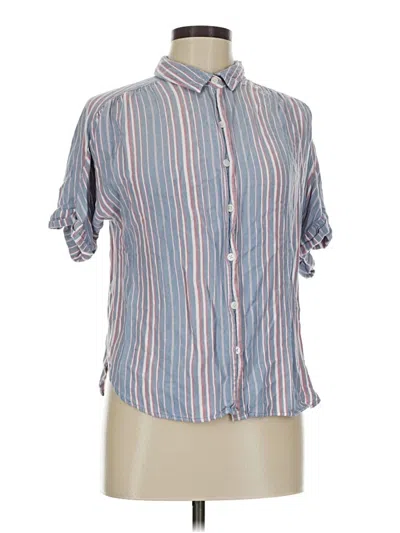 Pre-owned Universal Thread Short Sleeve Blouse In Blue
