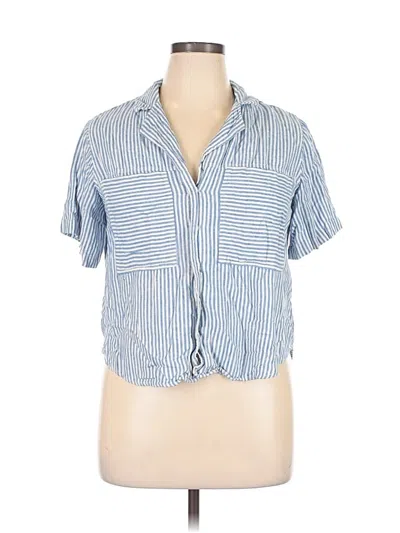 Pre-owned Universal Thread Short Sleeve Blouse In Blue