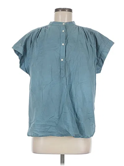 Pre-owned Universal Thread Short Sleeve Blouse In Blue