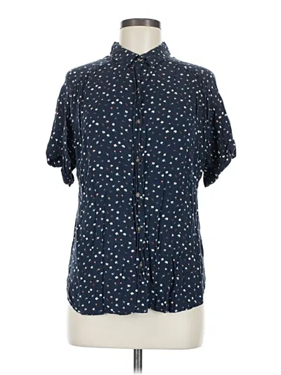Pre-owned Universal Thread Short Sleeve Blouse In Blue