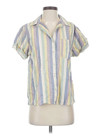 Pre-owned Universal Thread Short Sleeve Blouse In Blue