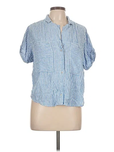 Pre-owned Universal Thread Short Sleeve Blouse In Blue