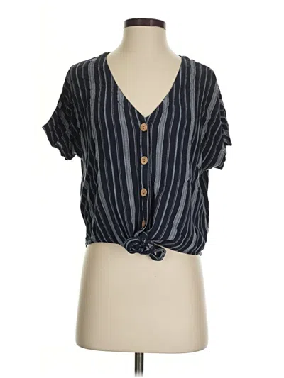Pre-owned Universal Thread Short Sleeve Blouse In Blue