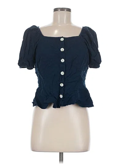 Pre-owned Universal Thread Short Sleeve Blouse In Blue