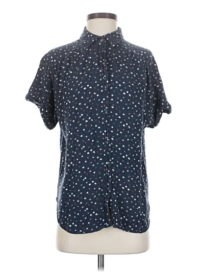 Pre-owned Universal Thread Short Sleeve Blouse In Blue