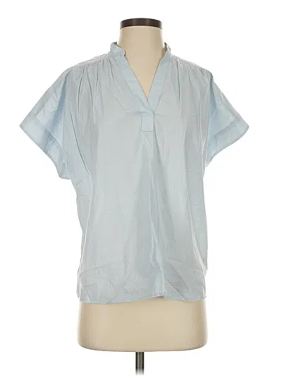Pre-owned Universal Thread Short Sleeve Blouse In Blue