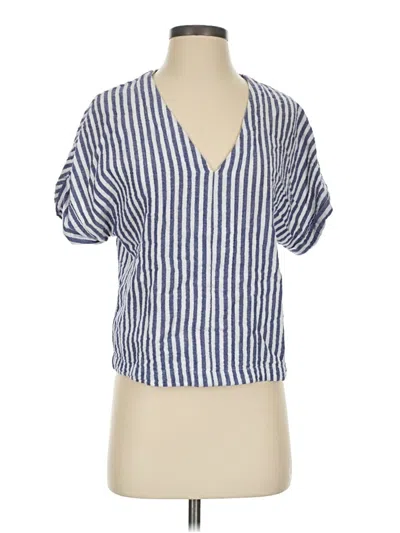 Pre-owned Universal Thread Short Sleeve Blouse In Blue
