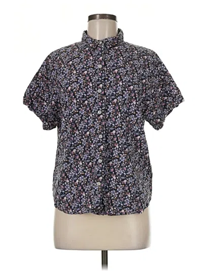 Pre-owned Universal Thread Short Sleeve Blouse In Blue