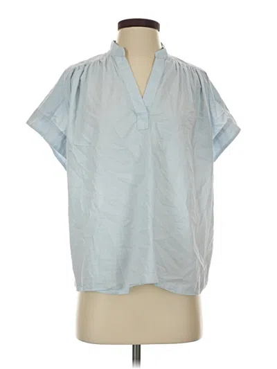 Pre-owned Universal Thread Short Sleeve Blouse In Blue