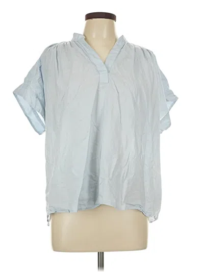Pre-owned Universal Thread Short Sleeve Blouse In Blue