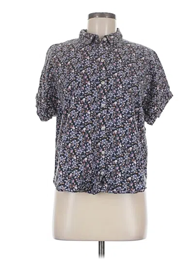 Pre-owned Universal Thread Short Sleeve Blouse In Blue