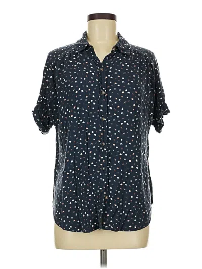 Pre-owned Universal Thread Short Sleeve Blouse In Blue