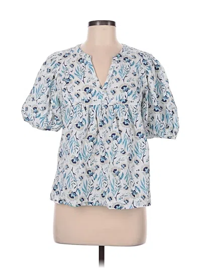 Pre-owned Universal Thread Short Sleeve Blouse In Blue