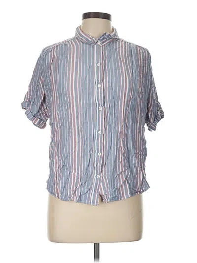Pre-owned Universal Thread Short Sleeve Blouse In Blue