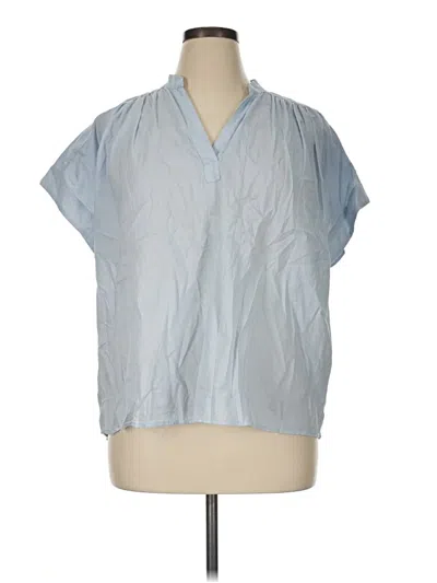 Pre-owned Universal Thread Short Sleeve Blouse In Blue