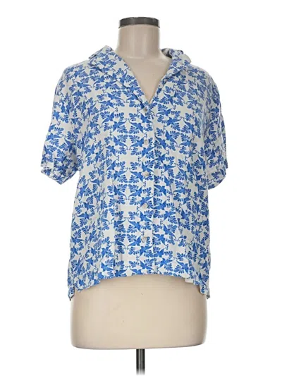 Pre-owned Universal Thread Short Sleeve Blouse In Blue