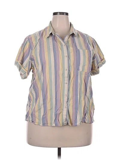 Pre-owned Universal Thread Short Sleeve Blouse In Brown