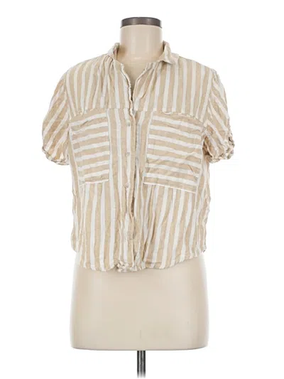 Pre-owned Universal Thread Short Sleeve Blouse In Brown