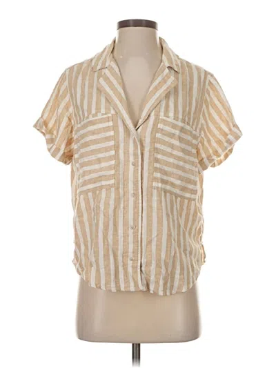 Pre-owned Universal Thread Short Sleeve Blouse In Brown