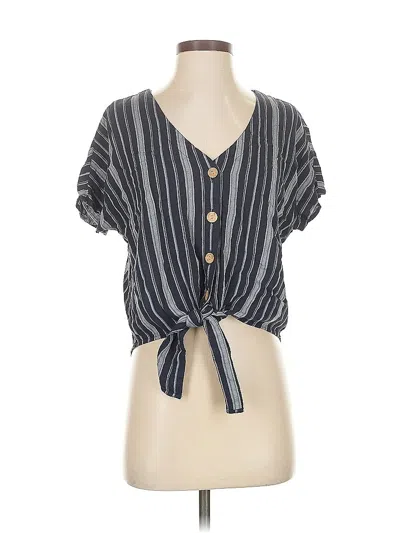 Pre-owned Universal Thread Short Sleeve Blouse In Gray