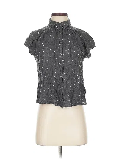 Pre-owned Universal Thread Short Sleeve Blouse In Gray