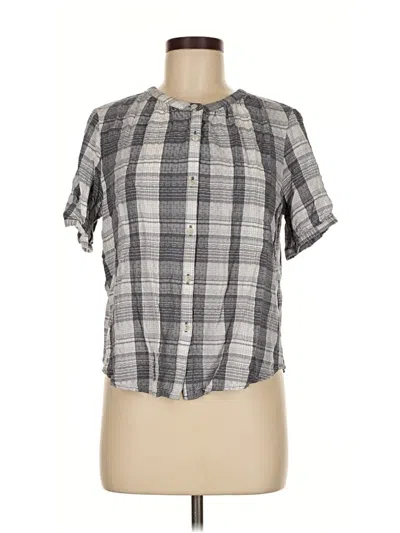 Pre-owned Universal Thread Short Sleeve Blouse In Gray