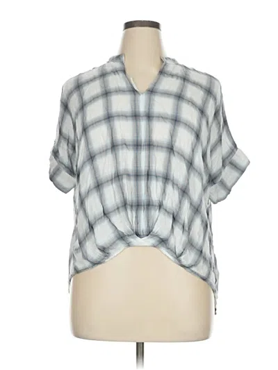 Pre-owned Universal Thread Short Sleeve Blouse In Gray