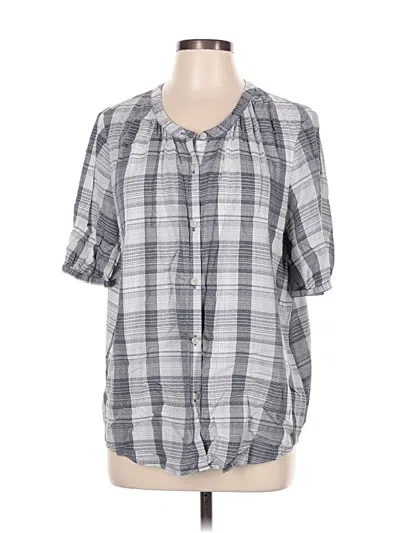 Pre-owned Universal Thread Short Sleeve Blouse In Gray