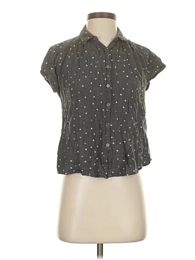 Pre-owned Universal Thread Short Sleeve Blouse In Gray
