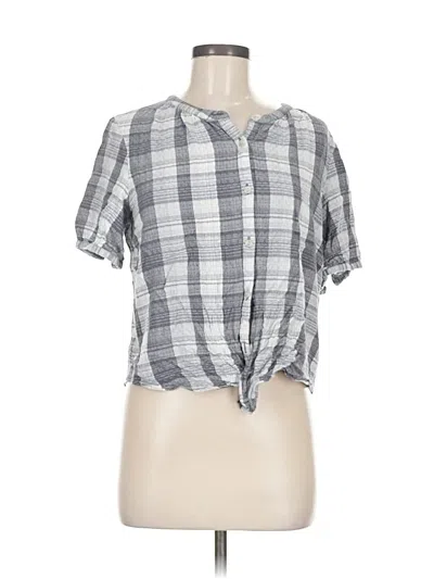 Pre-owned Universal Thread Short Sleeve Blouse In Gray