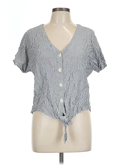 Pre-owned Universal Thread Short Sleeve Blouse In Gray