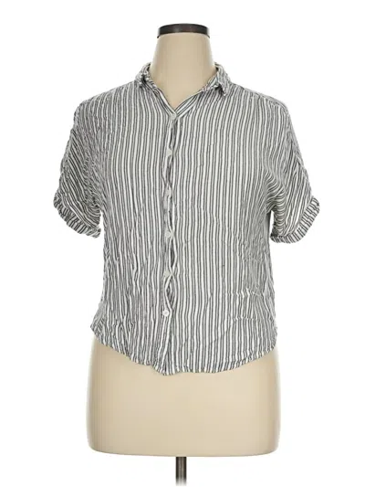 Pre-owned Universal Thread Short Sleeve Blouse In Gray
