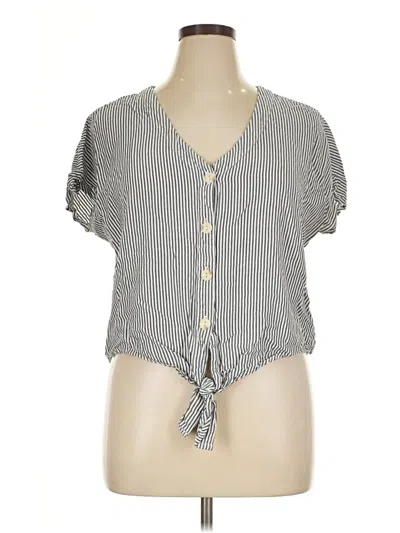 Pre-owned Universal Thread Short Sleeve Blouse In Gray