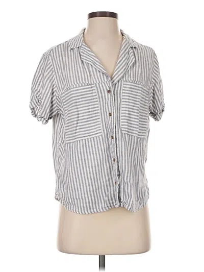 Pre-owned Universal Thread Short Sleeve Blouse In Gray