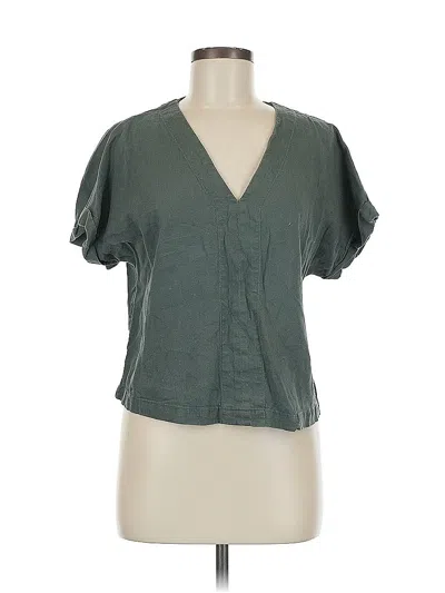 Pre-owned Universal Thread Short Sleeve Blouse In Green