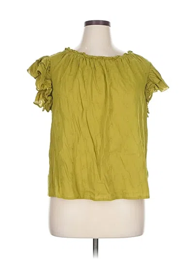 Pre-owned Universal Thread Short Sleeve Blouse In Green