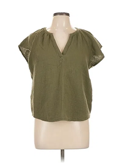 Pre-owned Universal Thread Short Sleeve Blouse In Green
