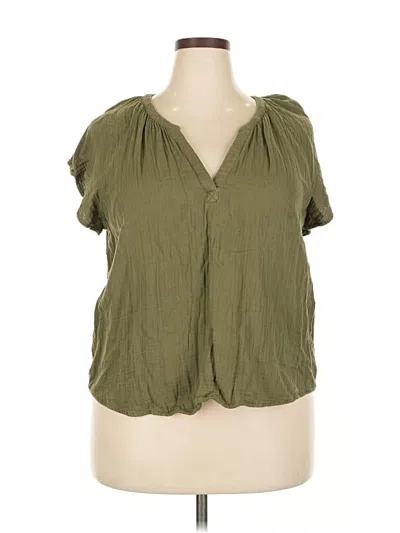Pre-owned Universal Thread Short Sleeve Blouse In Green