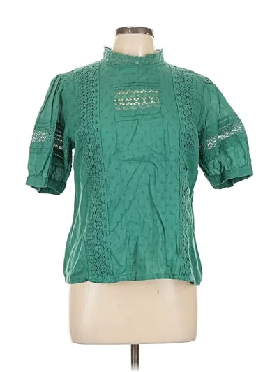 Pre-owned Universal Thread Short Sleeve Blouse In Green