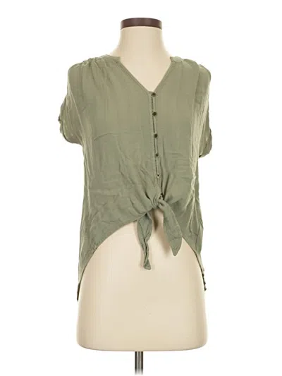 Pre-owned Universal Thread Short Sleeve Blouse In Green