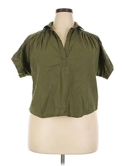 Pre-owned Universal Thread Short Sleeve Blouse In Green