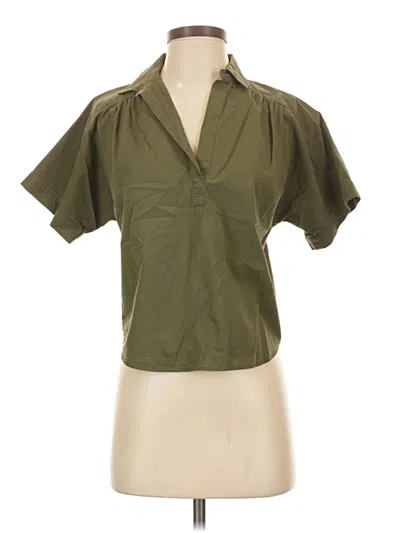 Pre-owned Universal Thread Short Sleeve Blouse In Green