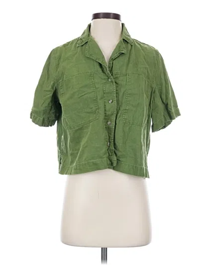 Pre-owned Universal Thread Short Sleeve Blouse In Green