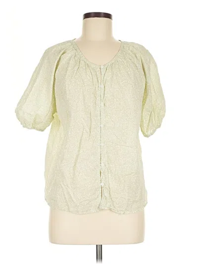 Pre-owned Universal Thread Short Sleeve Blouse In Green