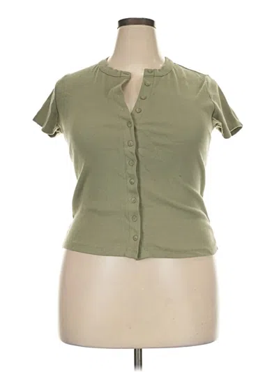 Pre-owned Universal Thread Short Sleeve Blouse In Green
