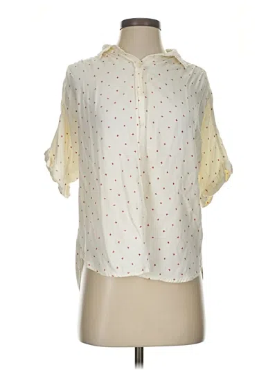 Pre-owned Universal Thread Short Sleeve Blouse In Ivory