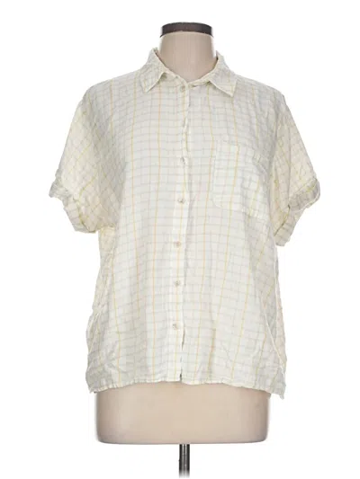 Pre-owned Universal Thread Short Sleeve Blouse In Ivory