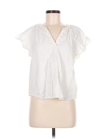 Pre-owned Universal Thread Short Sleeve Blouse In Ivory
