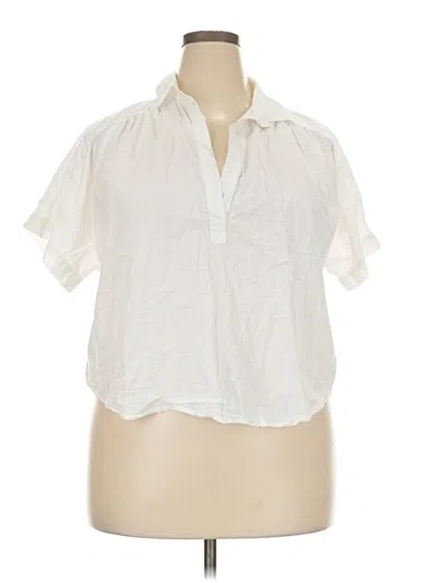 Pre-owned Universal Thread Short Sleeve Blouse In Ivory